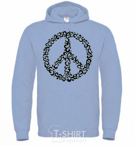 Men`s hoodie PEACE sky-blue фото