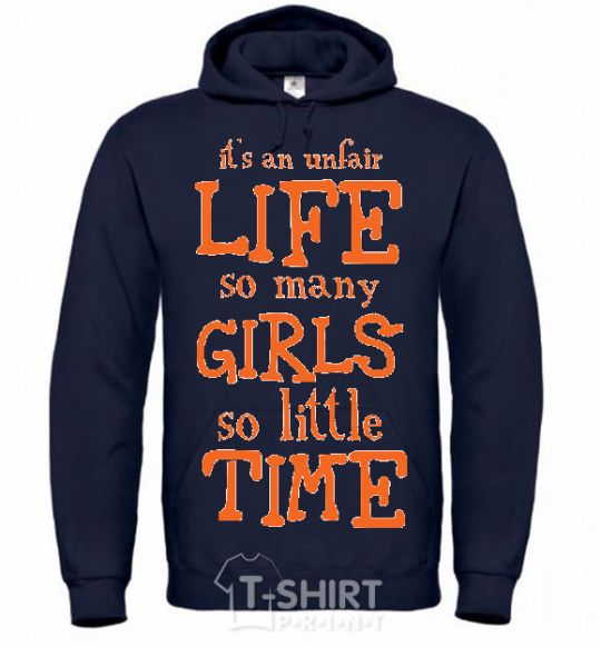 Men`s hoodie IT'S AN UNFAIR LIFE... navy-blue фото