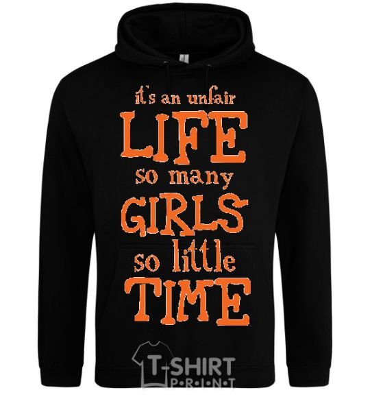 Men`s hoodie IT'S AN UNFAIR LIFE... black фото