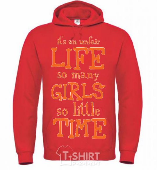 Men`s hoodie IT'S AN UNFAIR LIFE... bright-red фото