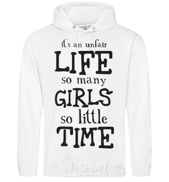 Men`s hoodie IT'S AN UNFAIR LIFE... White фото