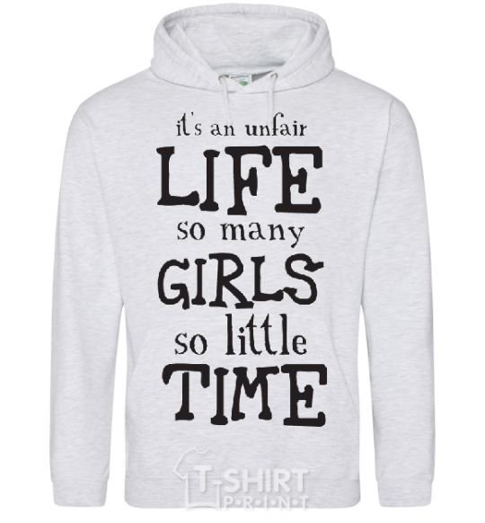 Men`s hoodie IT'S AN UNFAIR LIFE... sport-grey фото