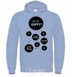 Men`s hoodie ARE YOU HAPPY? sky-blue фото