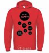 Men`s hoodie ARE YOU HAPPY? bright-red фото