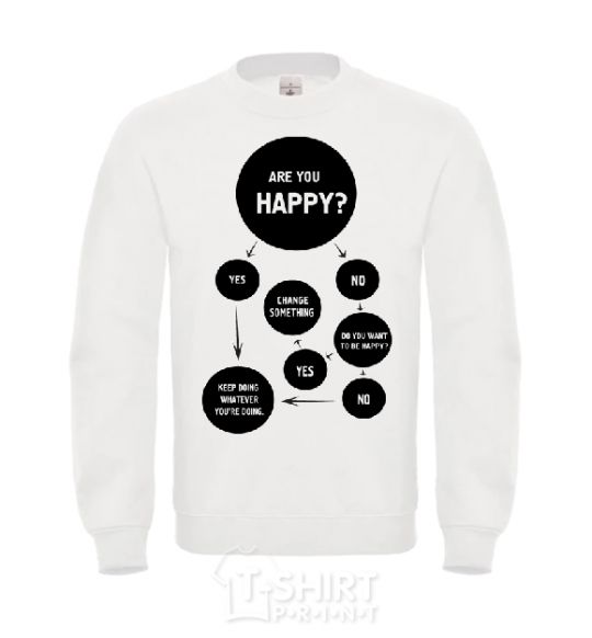 Sweatshirt ARE YOU HAPPY? White фото