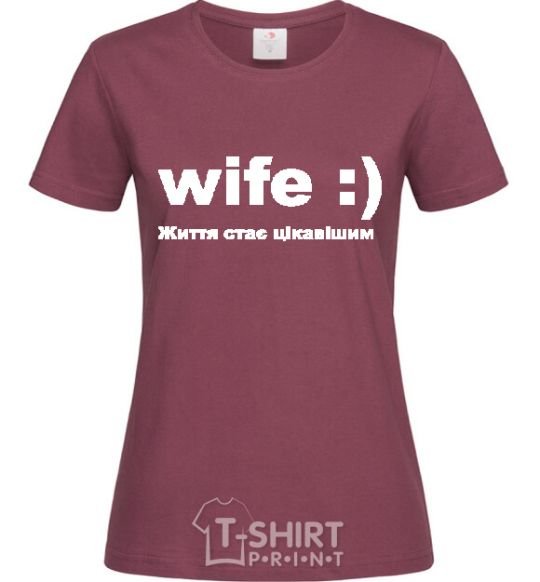 Женская футболка WIFE :) Бордовый фото