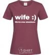 Women's T-shirt WIFE :) burgundy фото