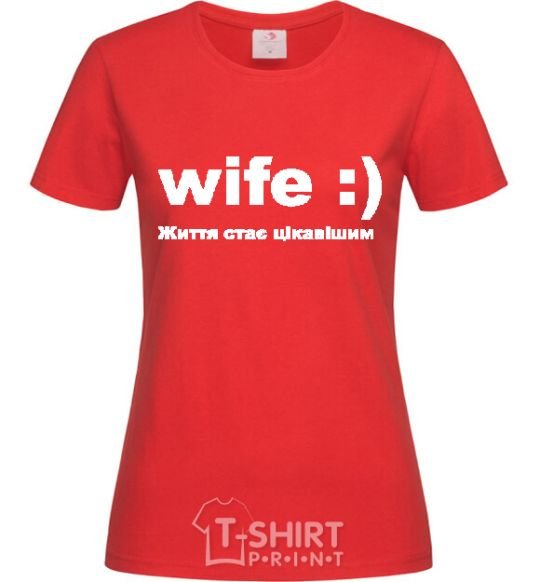 Женская футболка WIFE :) Красный фото