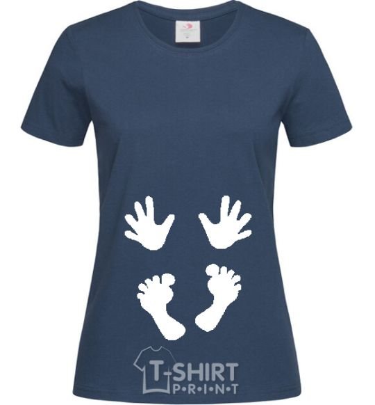 Women's T-shirt Handles legs navy-blue фото