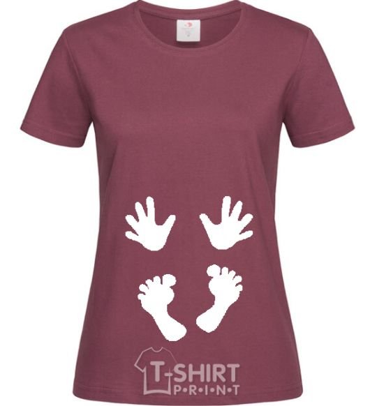 Women's T-shirt Handles legs burgundy фото