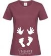 Women's T-shirt Handles legs burgundy фото