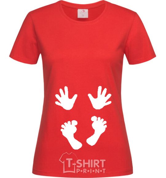 Women's T-shirt Handles legs red фото