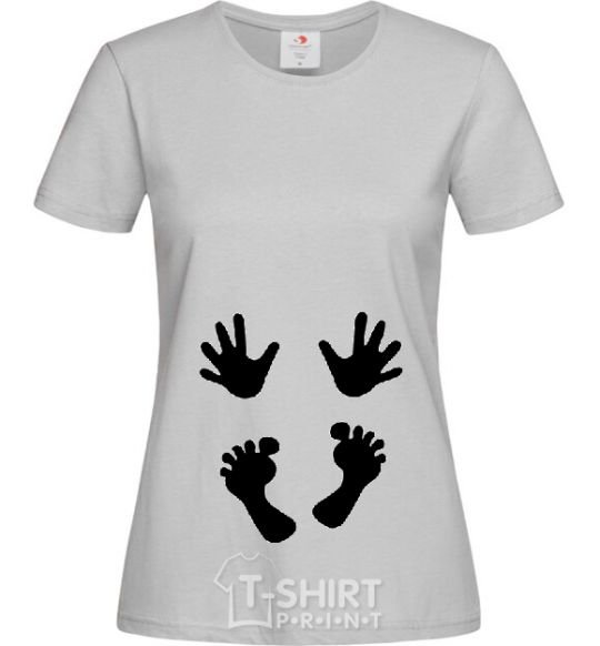 Women's T-shirt Handles legs grey фото