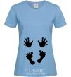 Women's T-shirt Handles legs sky-blue фото