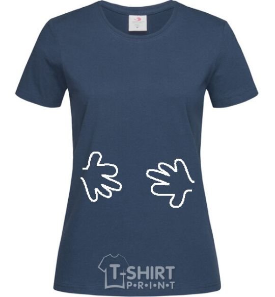 Women's T-shirt HANDS navy-blue фото