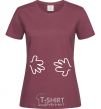 Women's T-shirt HANDS burgundy фото