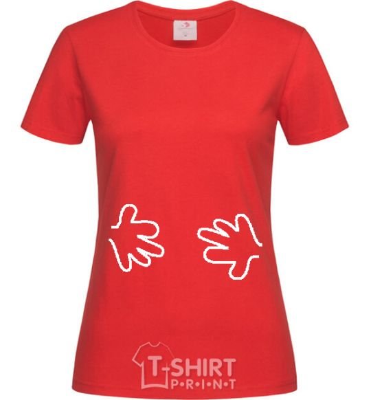 Women's T-shirt HANDS red фото