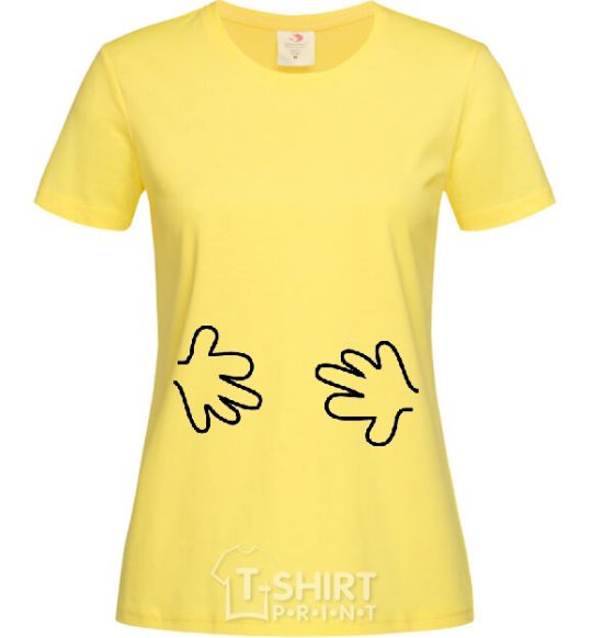 Women's T-shirt HANDS cornsilk фото