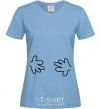 Women's T-shirt HANDS sky-blue фото