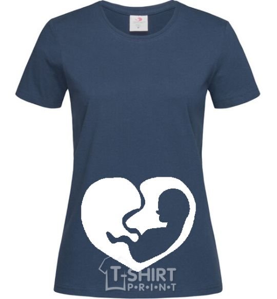 Women's T-shirt BABY in the tummy navy-blue фото