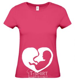 Женская футболка BABY в животике Ярко-розовый фото