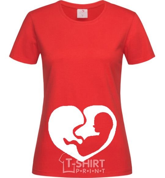 Women's T-shirt BABY in the tummy red фото