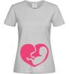 Women's T-shirt BABY in the tummy grey фото