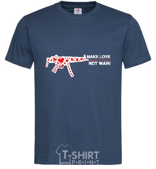 Men's T-Shirt MAKE LOVE NOT WAR! navy-blue фото