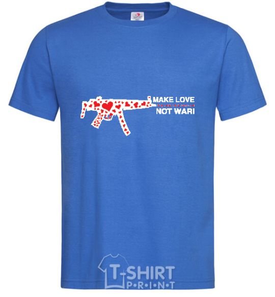 Мужская футболка MAKE LOVE NOT WAR! Ярко-синий фото