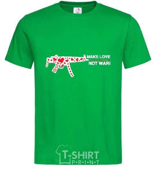 Men's T-Shirt MAKE LOVE NOT WAR! kelly-green фото