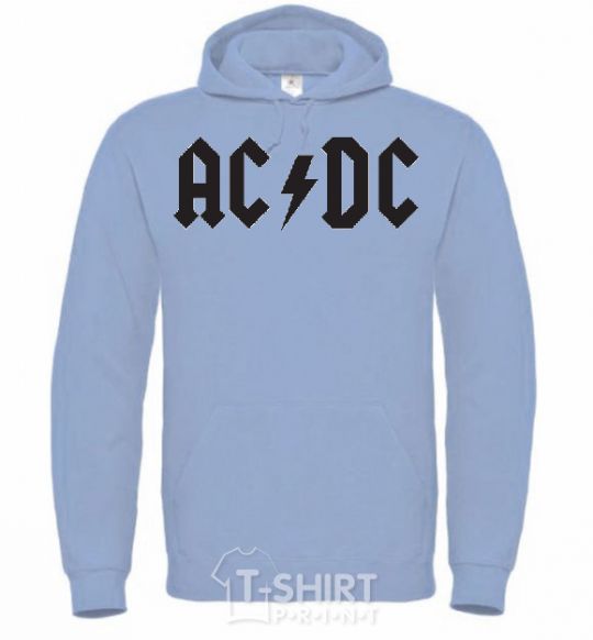 Men`s hoodie AC/DC sky-blue фото