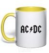 Mug with a colored handle AC/DC yellow фото