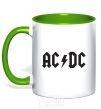 Mug with a colored handle AC/DC kelly-green фото