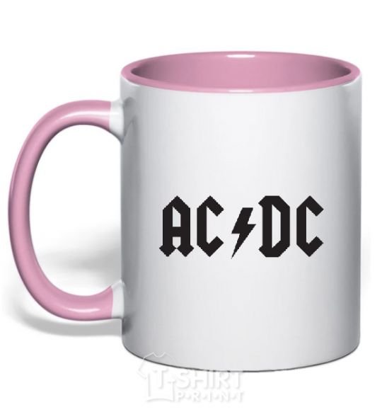 Чашка с цветной ручкой AC/DC Нежно розовый фото