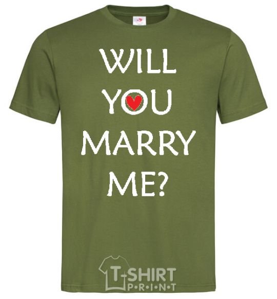 Men's T-Shirt WILL YOU MARRY ME? millennial-khaki фото