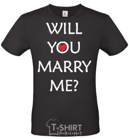 Men's T-Shirt WILL YOU MARRY ME? black фото