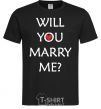 Men's T-Shirt WILL YOU MARRY ME? black фото