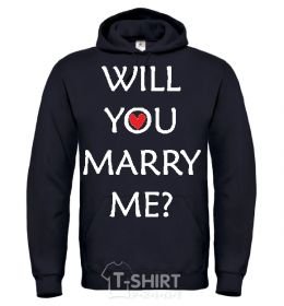 Men`s hoodie WILL YOU MARRY ME? black фото