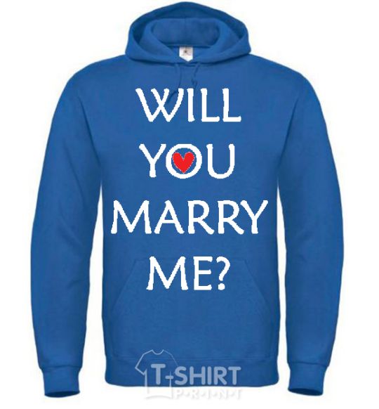 Men`s hoodie WILL YOU MARRY ME? royal фото