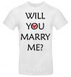 Men's T-Shirt WILL YOU MARRY ME? White фото