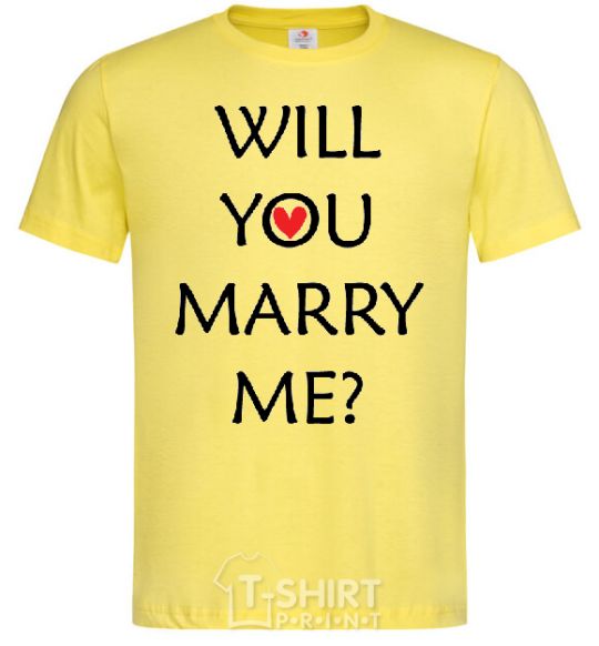 Men's T-Shirt WILL YOU MARRY ME? cornsilk фото