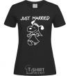 Women's T-shirt JUST MARRIED black фото