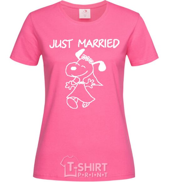 Women's T-shirt JUST MARRIED heliconia фото