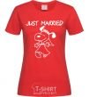 Women's T-shirt JUST MARRIED red фото