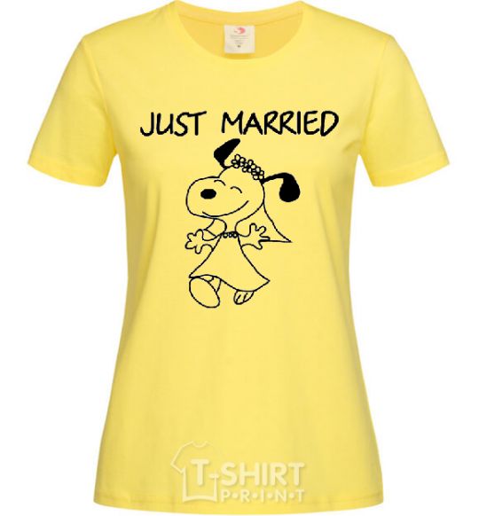 Women's T-shirt JUST MARRIED cornsilk фото