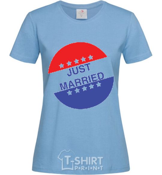 Женская футболка JUST MARRIED_PEPSY Голубой фото