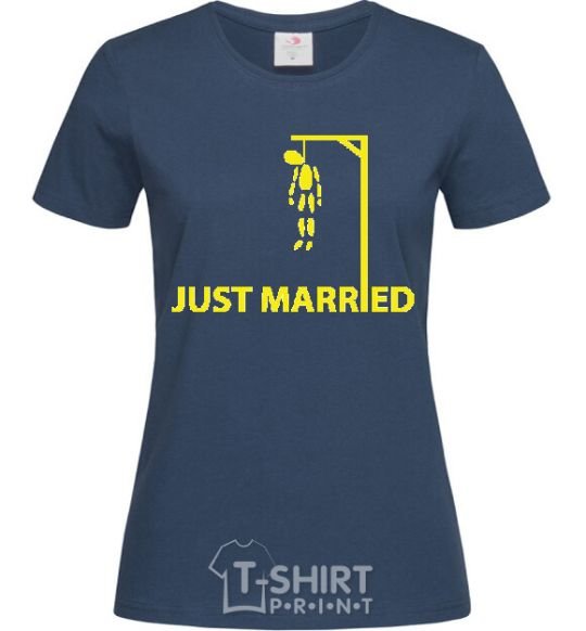 Women's T-shirt JUST MARRIED STIFLER navy-blue фото