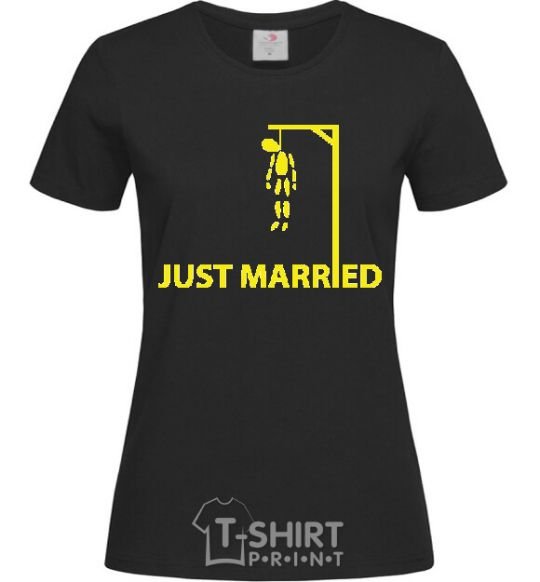 Women's T-shirt JUST MARRIED STIFLER black фото