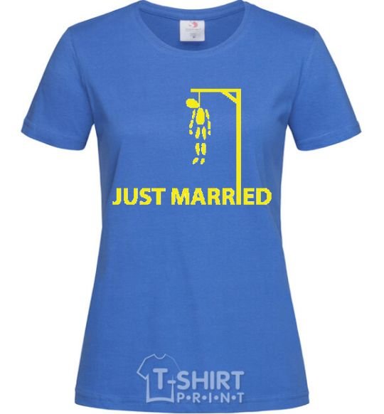 Women's T-shirt JUST MARRIED STIFLER royal-blue фото