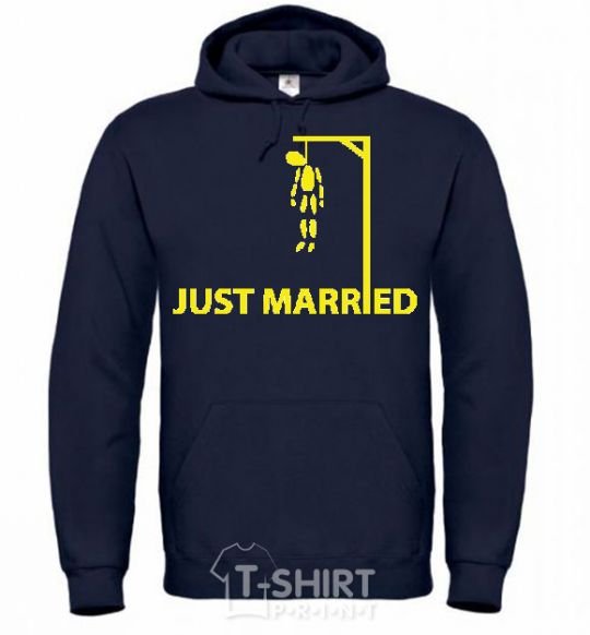 Men`s hoodie JUST MARRIED STIFLER navy-blue фото